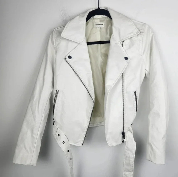 Superdown Faux Leather Moto Jacket White Womens Size XS. - Picture 2 of 9